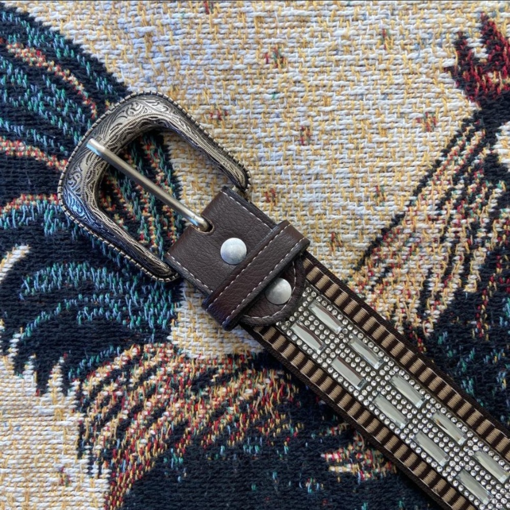 Brown Women’s Embellished Leather Belt